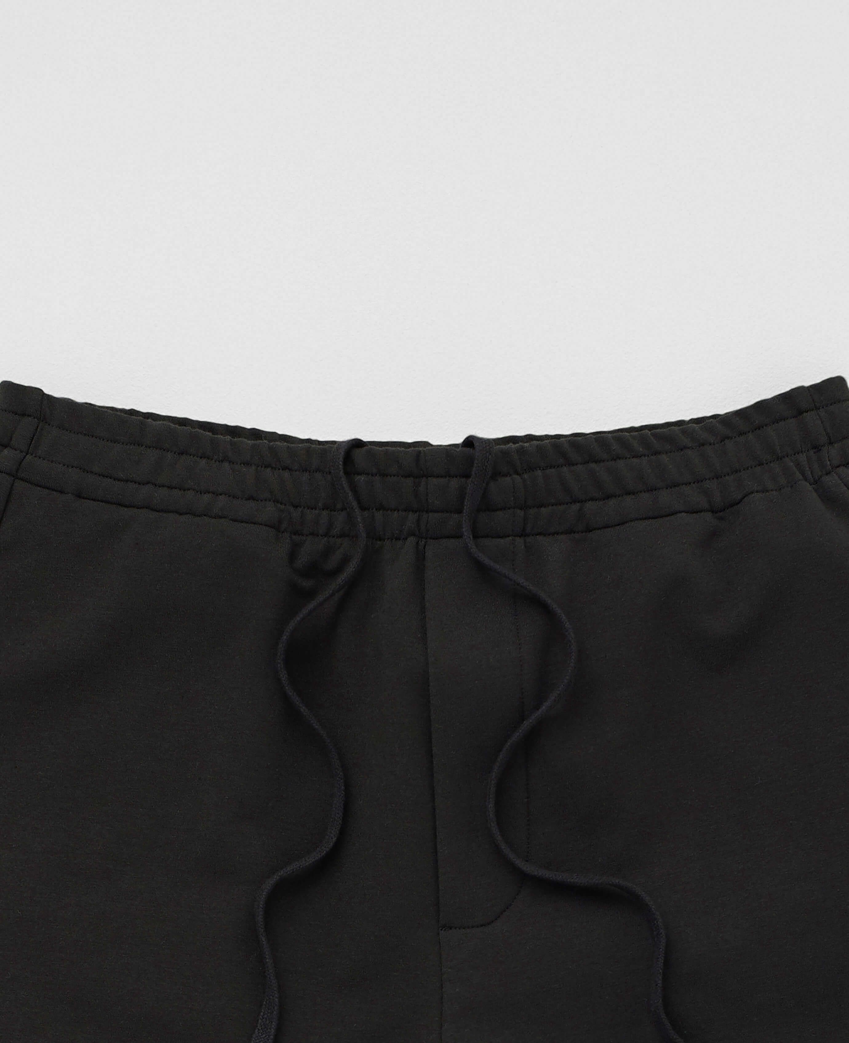 Men's black loopback stretch cotton active sweatshorts | Savile Row Co