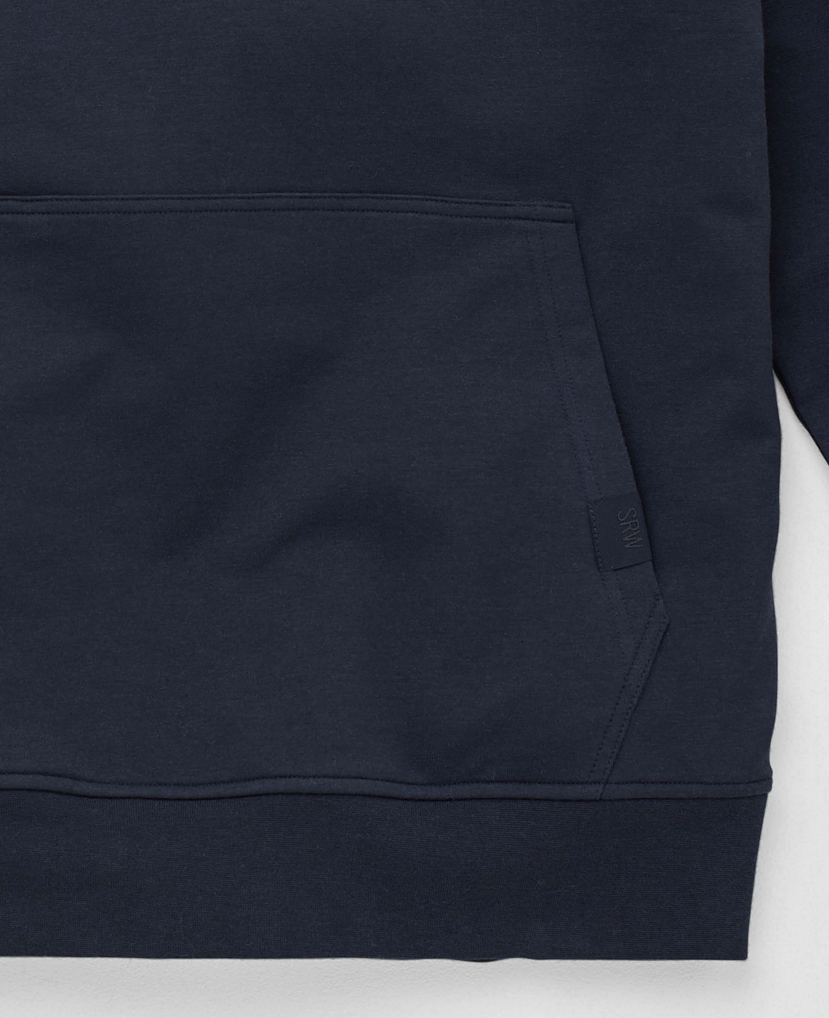 Men's Classic Navy Loopback Stretch Cotton Active Hoodie | Savile Row Co