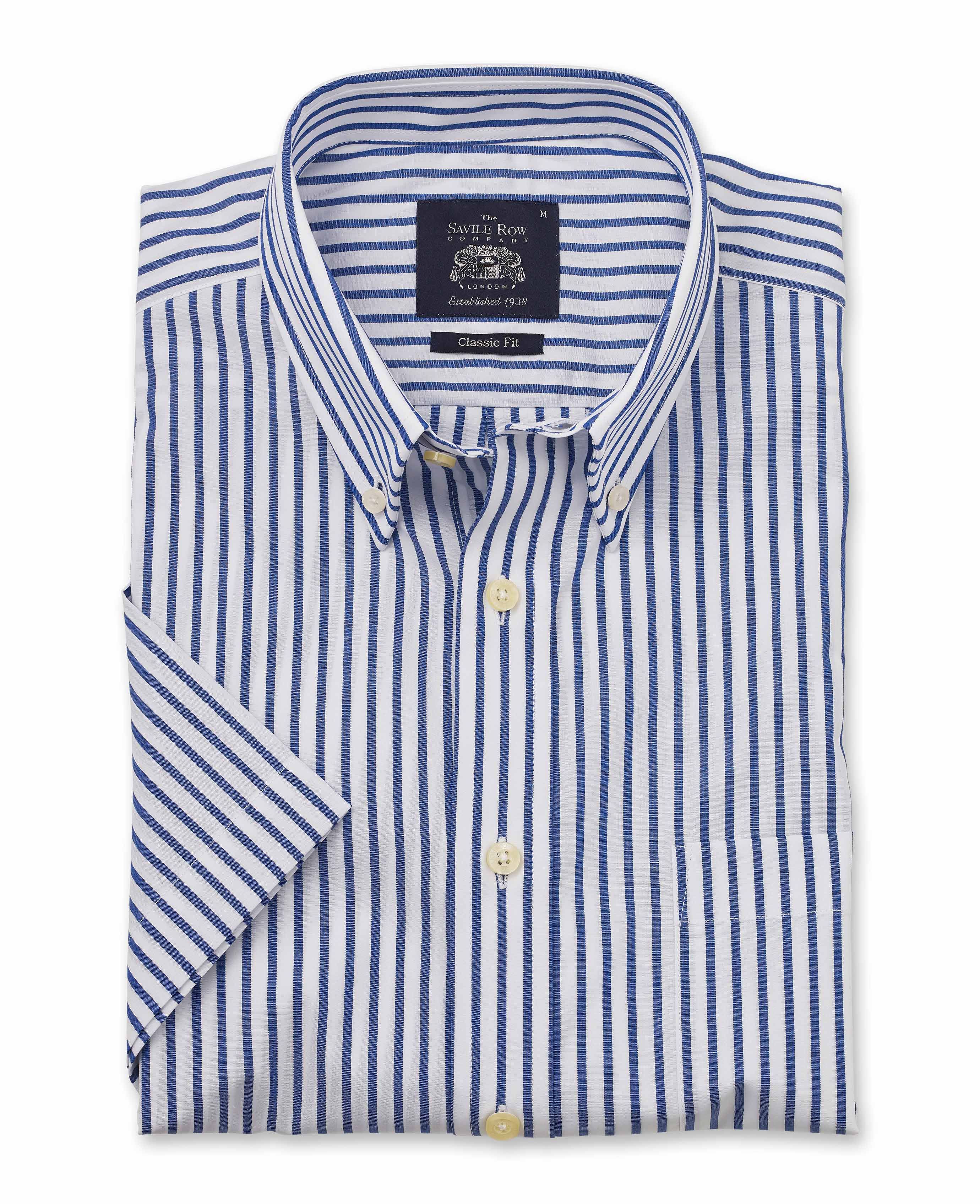 Classic White Shirt With Blue Stripes