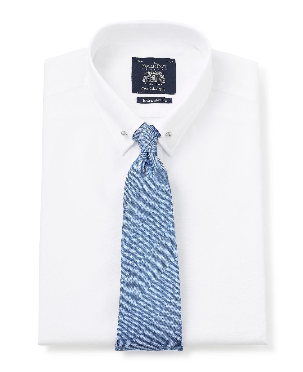 Besluit Pessimist Locomotief Mens White Extra Slim Fit Pin Collar Shirt | Savile Row Co