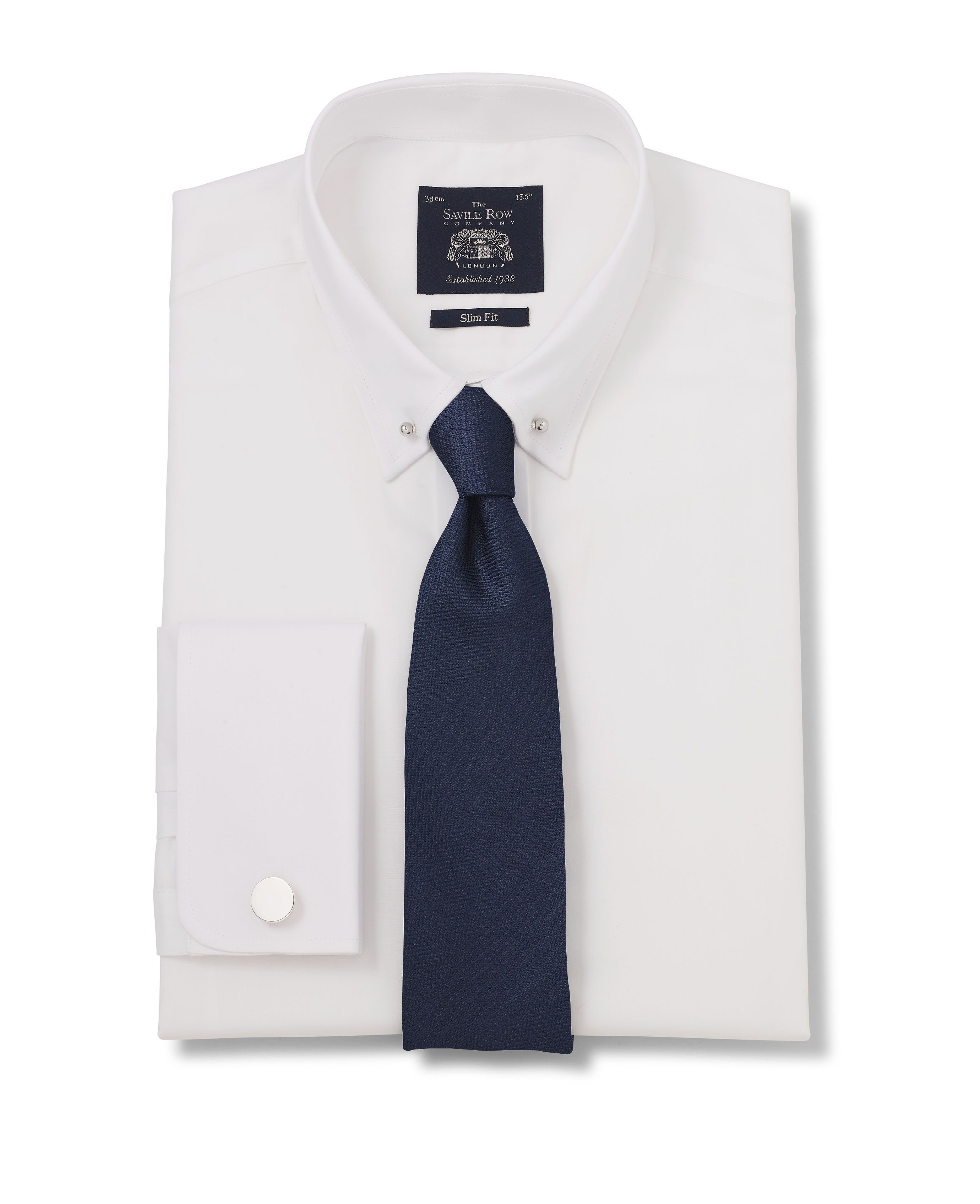 Verslaafd Justitie Voorkomen Mens White Pin Collar Slim Fit Shirt With Double Cuffs | Savile Row Co