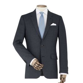 Men’s luxury grey check wool-blend tailored suit jacket | Savile Row Co