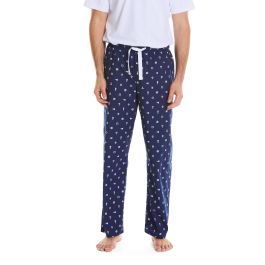 Men’s navy and white nautical print cotton lounge pants | Savile Row Co