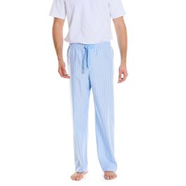 Men's Blue And White Striped Oxford Cotton Lounge Pants | Savile Row Co