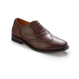 Men's Brown Leather Full Brogue Shoes | Savile Row Co