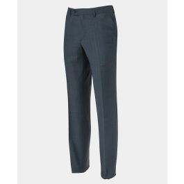 Men's Navy Herringbone Wool-Blend Suit Trousers | Savile Row Co