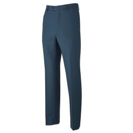 Men's Petrol Blue Wool Suit Trousers With Birdseye Texture | Savile Row Co