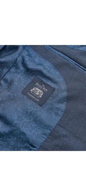 Blue Wool-Blend Micro Pattern Jacket