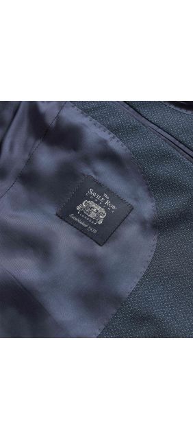 Blue Wool-Blend Micro Pattern Single-Breasted Jacket - MFJ340BLU - Large Image