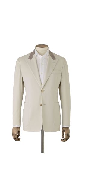Cream Tailored Jacket With Elbow Patches