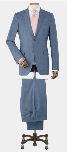 Denim Navy Wool Blend Tailored Suit