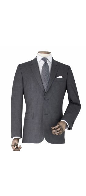 Grey White Fine Stripe Tailored Suit Jacket