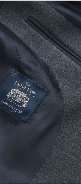 Dark Grey Wool-Blend Tailored Suit Jacket - Lining - MFJ364GRY