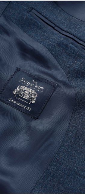 Navy Wool-Blend Tailored Suit - Lining - MSUIT365NAV