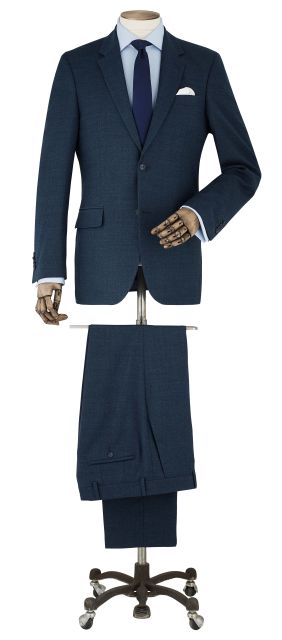 Navy Wool-Blend Tailored Suit - MSUIT365NAV