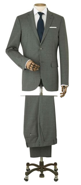 Grey Wool-Blend Tailored Suit