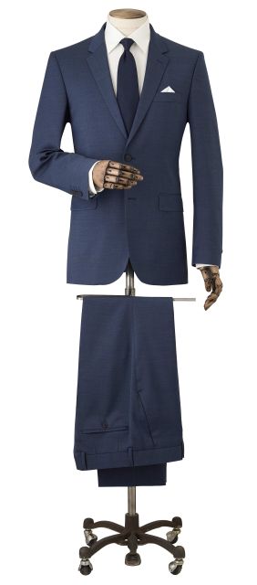 Dark Blue Wool-Blend Tailored Suit