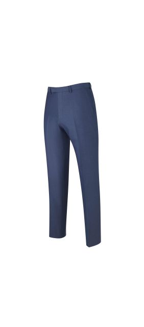 Mid Blue Tailored Business Trouser - MFT515BLU Collar Detail - Large Image