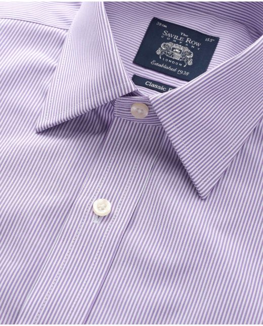 Purple Bengal Stripe Classic Fit Shirt - Double Cuff - 1348PUR