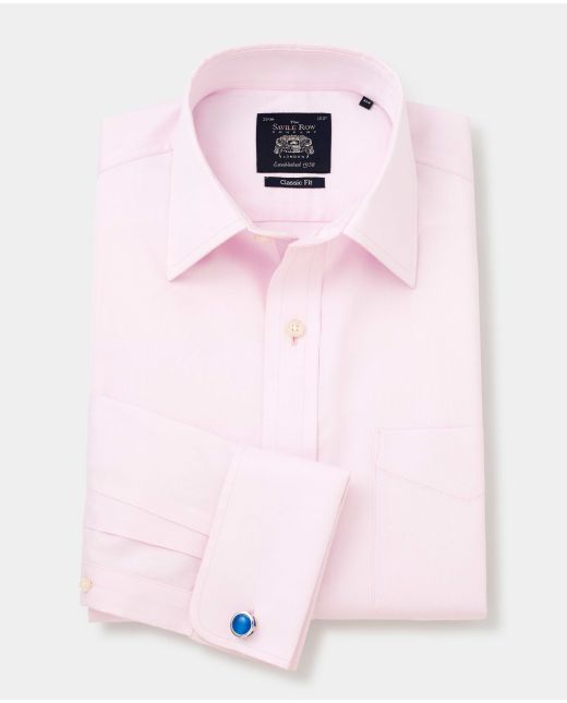Pink Twill Classic Fit Non-Iron Formal Shirt - Double Cuff