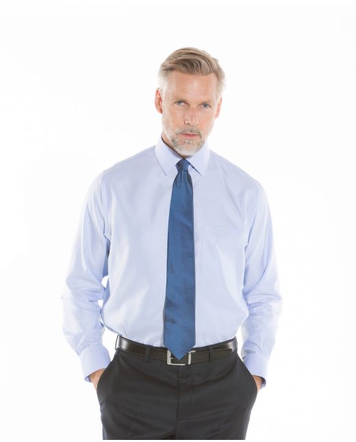 Blue Luxury Twill Classic Fit Formal Shirt - Single Cuff