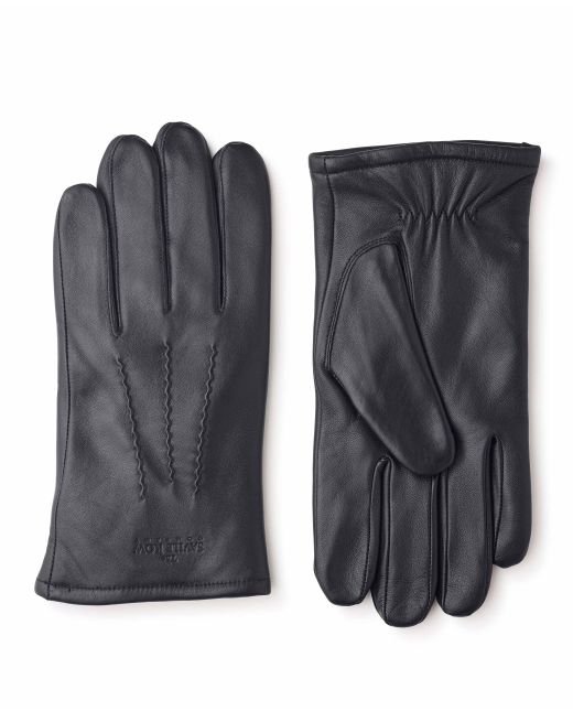 Black Nappa Leather Gloves With Logo