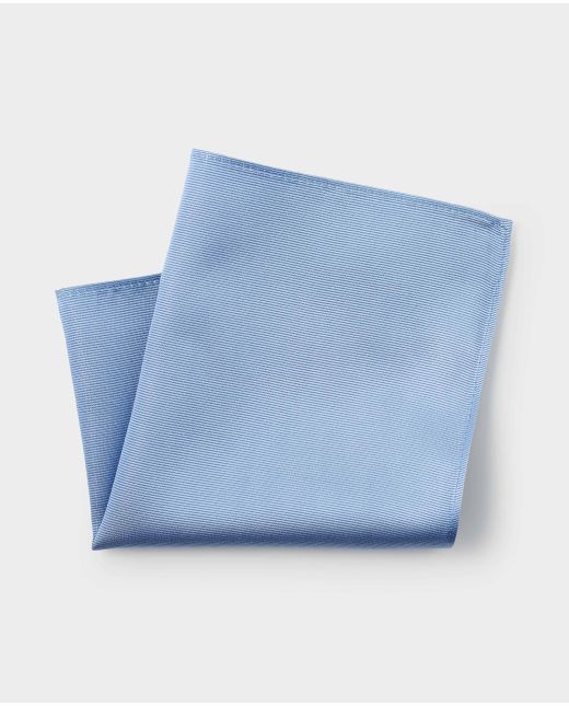 Blue Fine Twill Silk Pocket Square