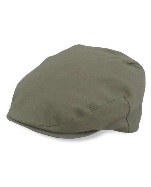 Khaki Linen Flat Cap