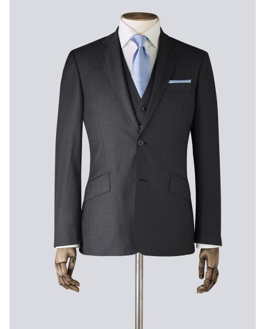 Charcoal Wool Three Piece Suit