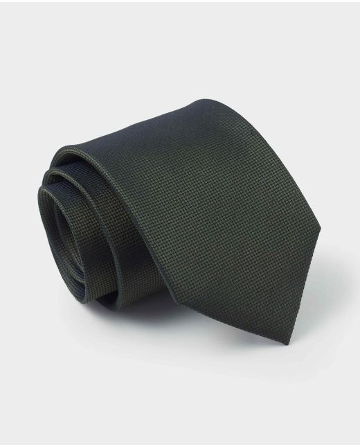 Dark Green Textured Silk Tie