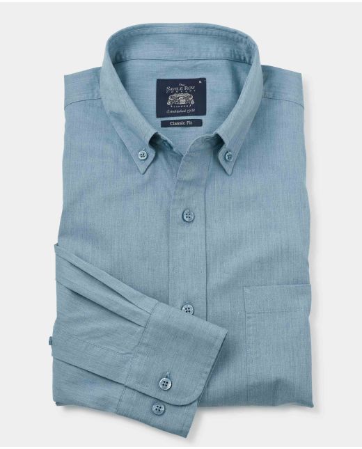 Denim Blue Melange Button-Down Shirt