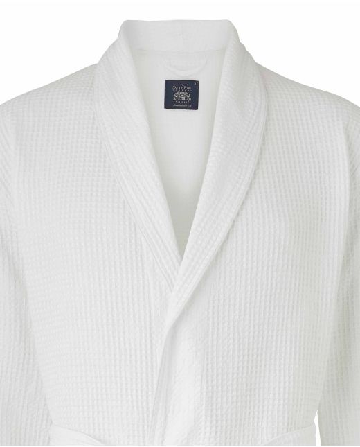Men's white waffle dressing gown