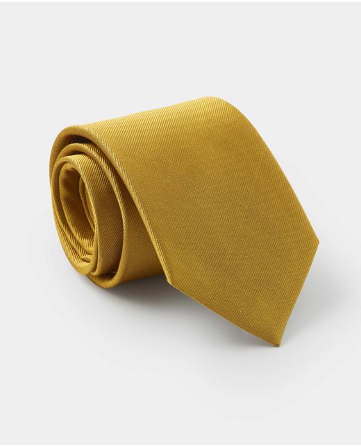 Gold Fine Twill Silk Tie