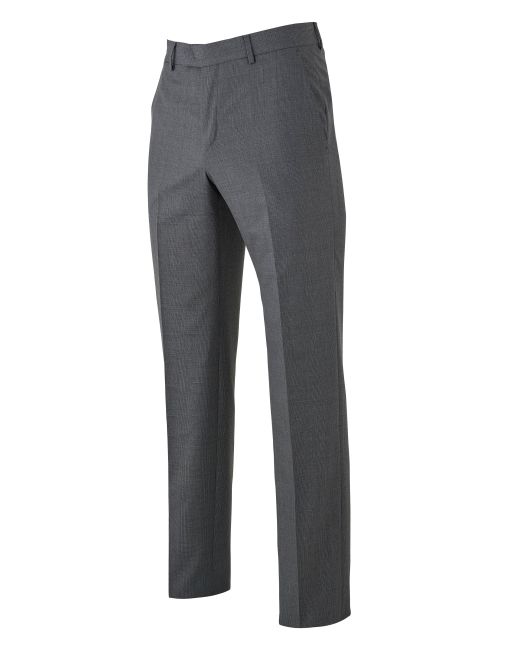 Grey Prince of Wales Check Wool Suit Trousers