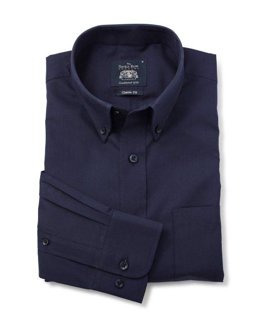 Navy Classic Fit Oxford Shirt - 1354NAV - Small Image 280x344px