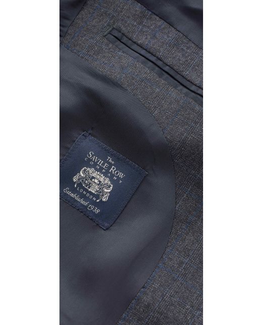 Grey Check Wool-Blend Tailored Suit Jacket - Lining - MFJ362GRY