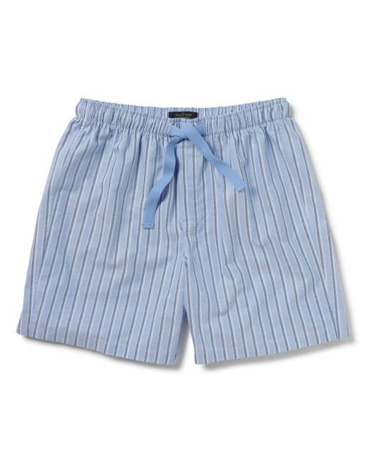 Navy Blue Striped Oxford Lounge Shorts - MLS992BLN