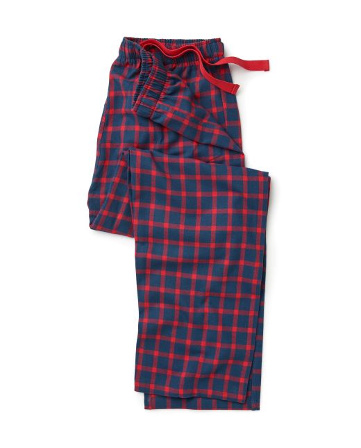 Red Blue Check Brushed Cotton Lounge Pants  - MLP1076NAR