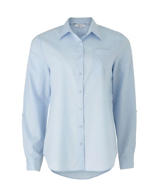 Light Blue Textured Semi-Fitted Women's Shirt