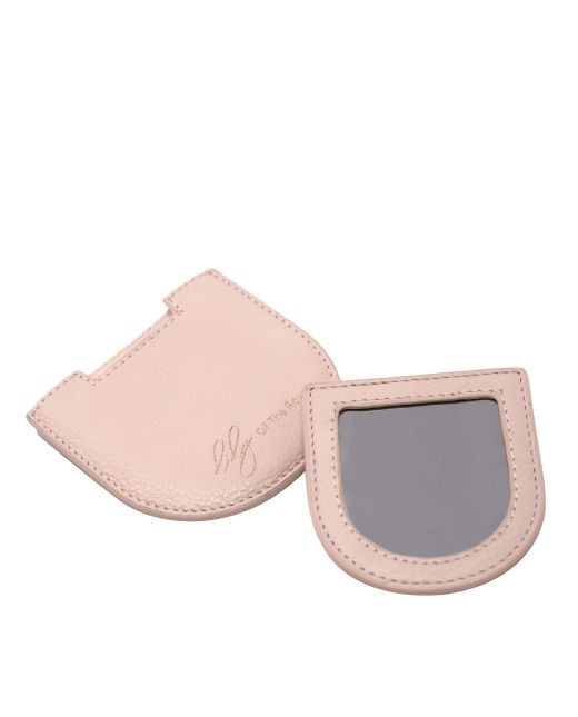 Light Pink Leather Compact Mirror