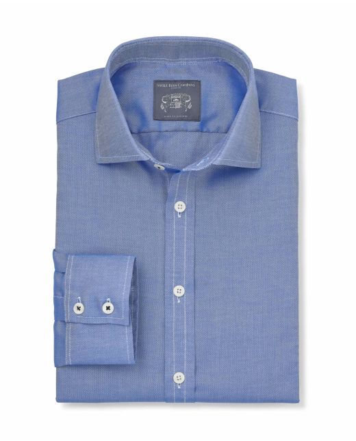Lloyd Mid Blue Pinpoint Made-to-Measure Shirt