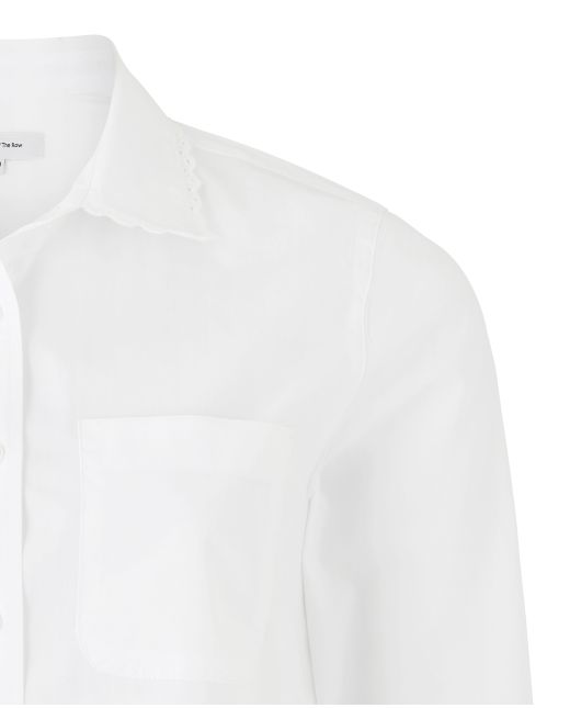 Women's White Semi-Fitted Shirt With Lace Detail