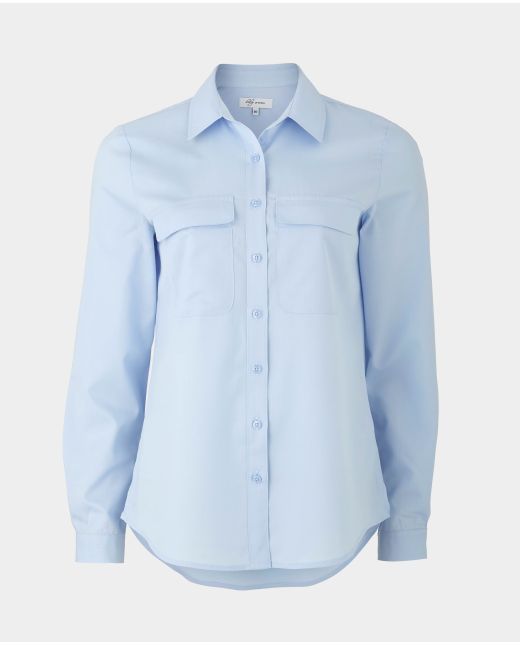 Women's Baby Blue Modal Semi-Fitted Shirt