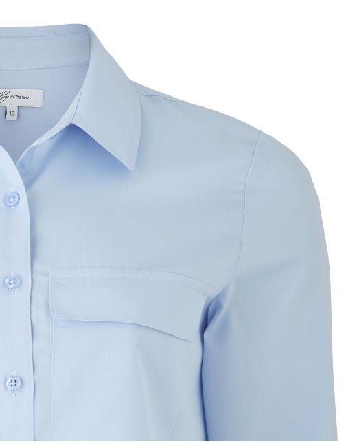 Women'S Baby Blue Modal Semi-Fitted Shirt