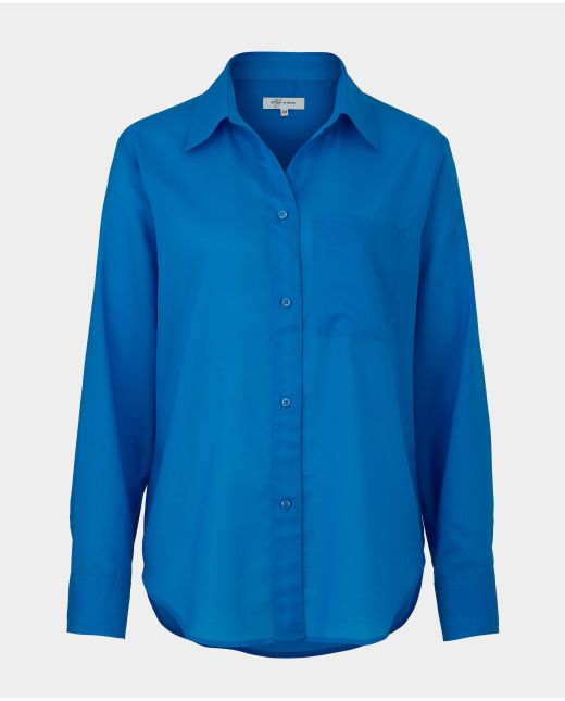 Women's Blue Tencel Oversized Shirt