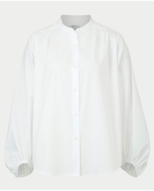 Women's White Poplin Loose Fit Shirt