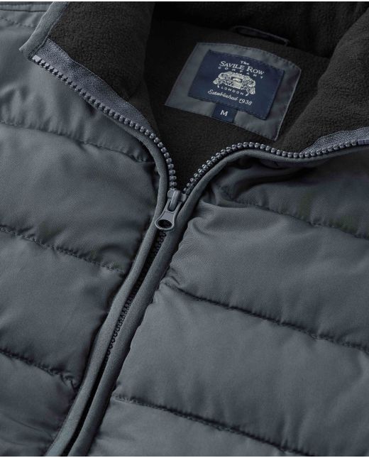 100% Recycled  Dark Grey Quilted Gilet