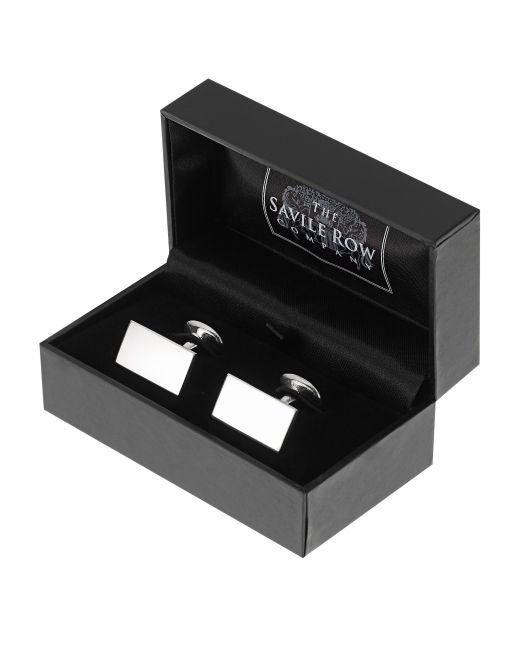 Engravable Sterling Silver Rectangle Cufflinks