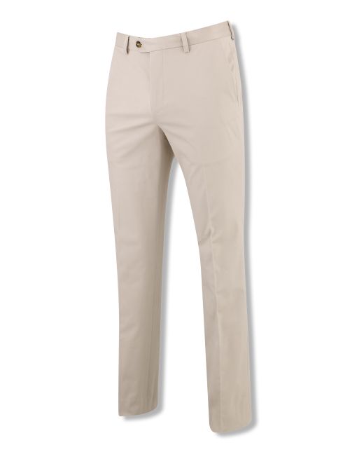 Stone Flat Front Stretch Slim Fit Chinos