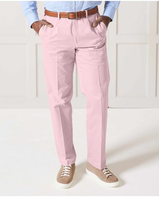 Pink Pleat Front Classic Fit Chinos - MCT328CTP - Large Image